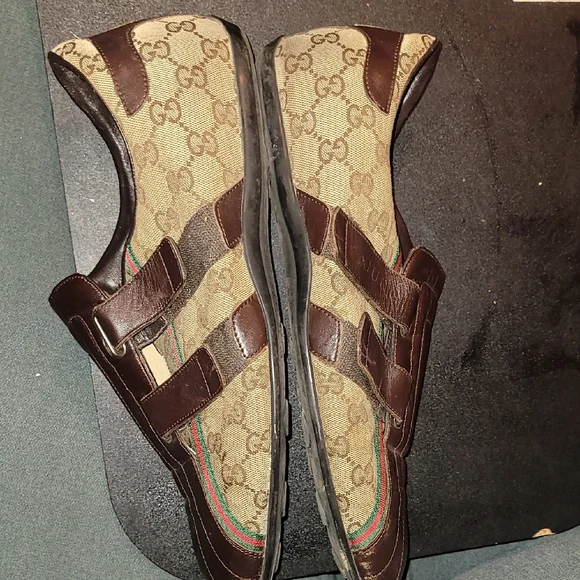 Gucci Brown and Beige Velcro Sneakers - Picture 3 of 9